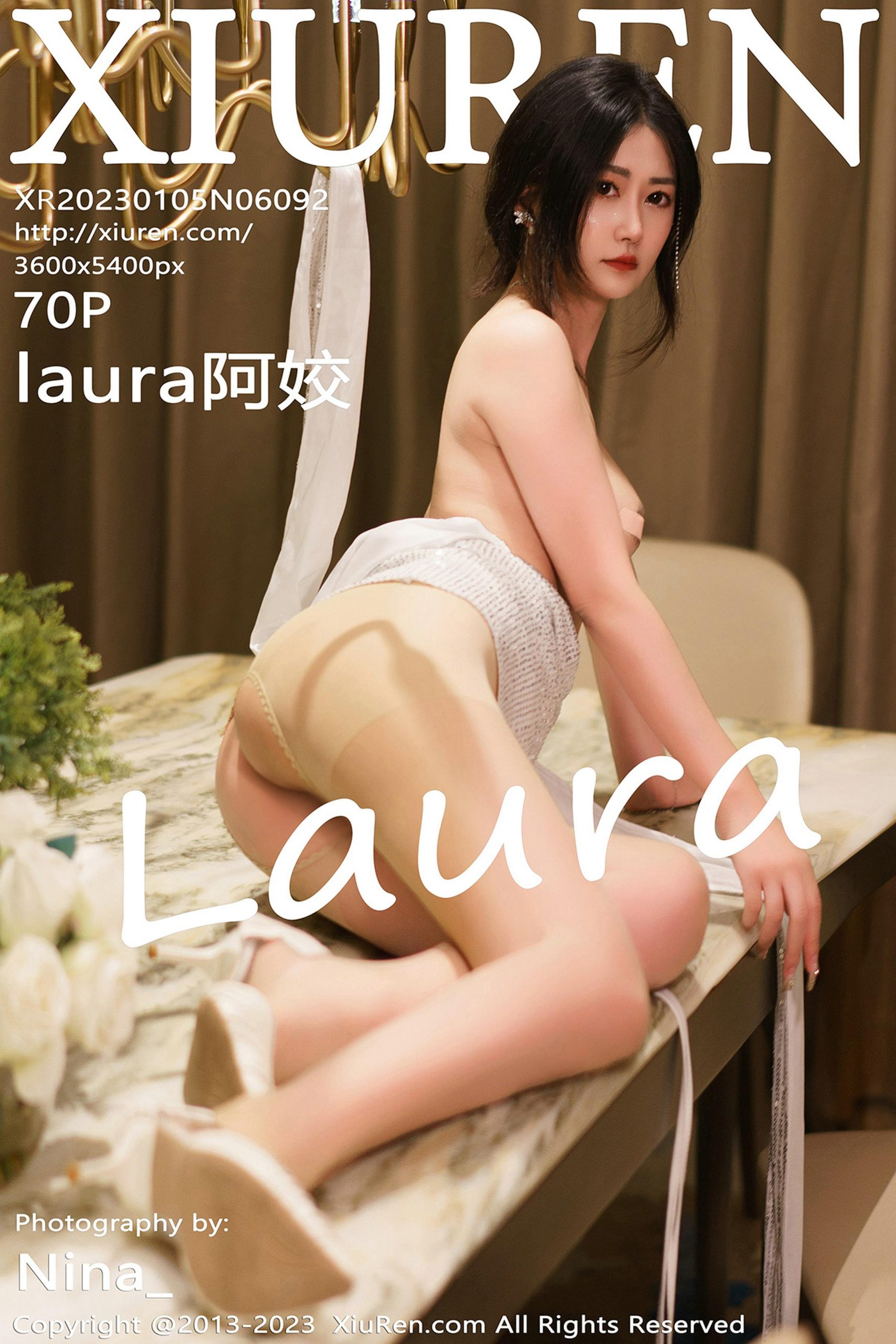 [Xiuren秀人网]2023.01.05 VOL.6092 laura阿姣 银色情趣镂空礼服裙加肉丝美腿性感写真集-秀人网官方网站
