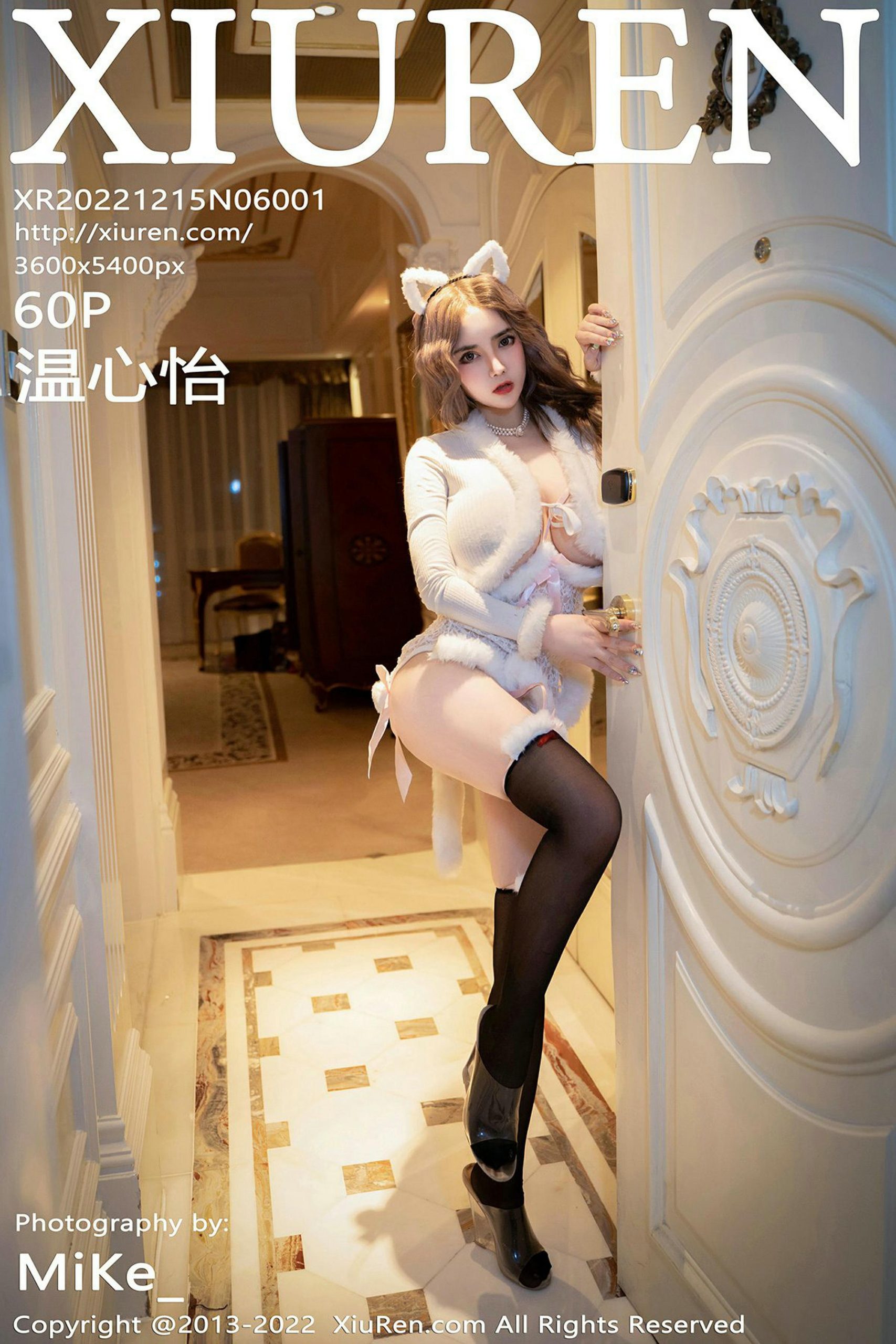 [XiuRen秀人网]2022.12.15 VOL.6001 温心怡 白色透视礼服与情趣短裙加黑丝美腿性感私房写真集-秀人网官方网站