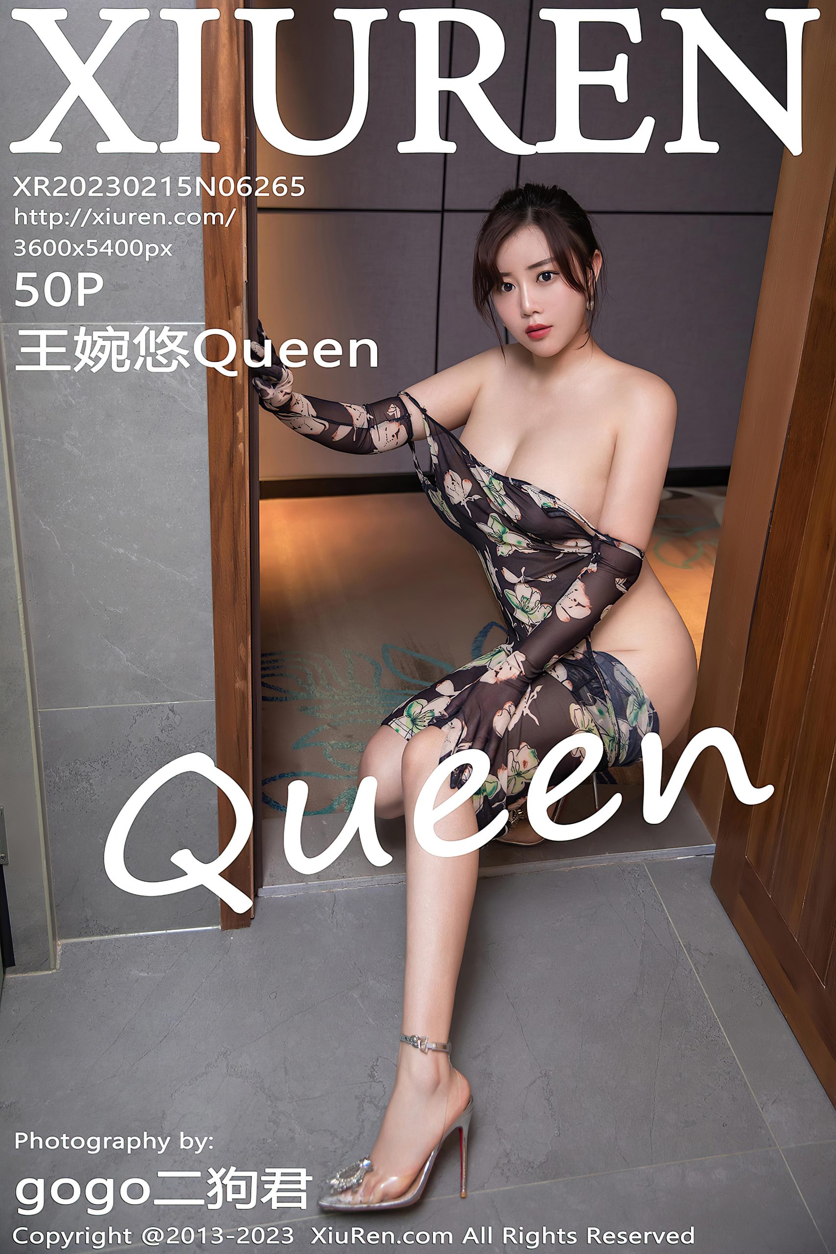 [XiuRen秀人网]2023.02.15 NO.6265 王婉悠Queen 黑色透视裸背连衣裙加黑丝美腿性感私房写真集-秀人网官方网站