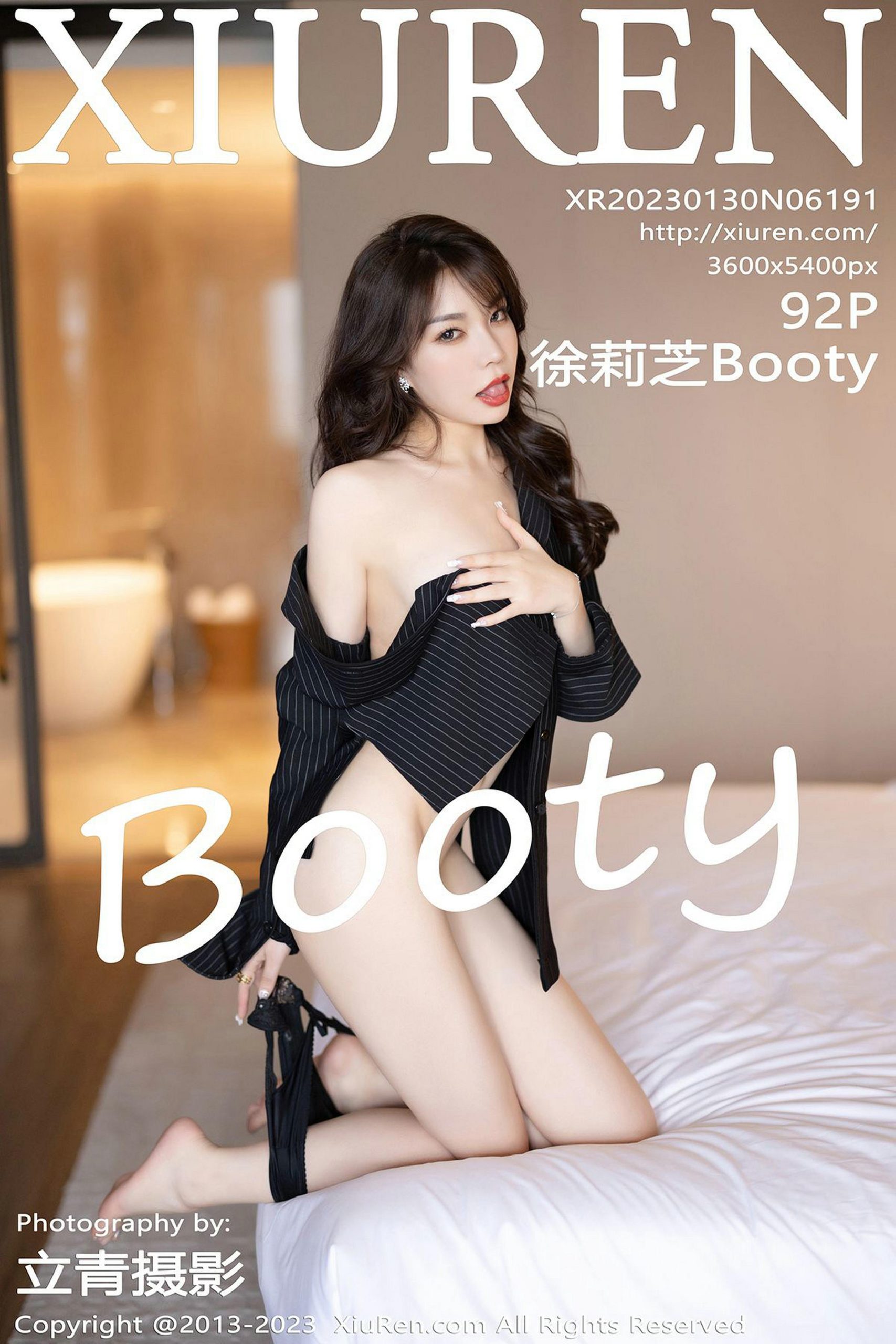 [XiuRen秀人网]2023.01.30 NO.6191 徐莉芝Booty 黑色连身裙与黑色内衣加黑丝美腿性感私房写真集-秀人网官方网站