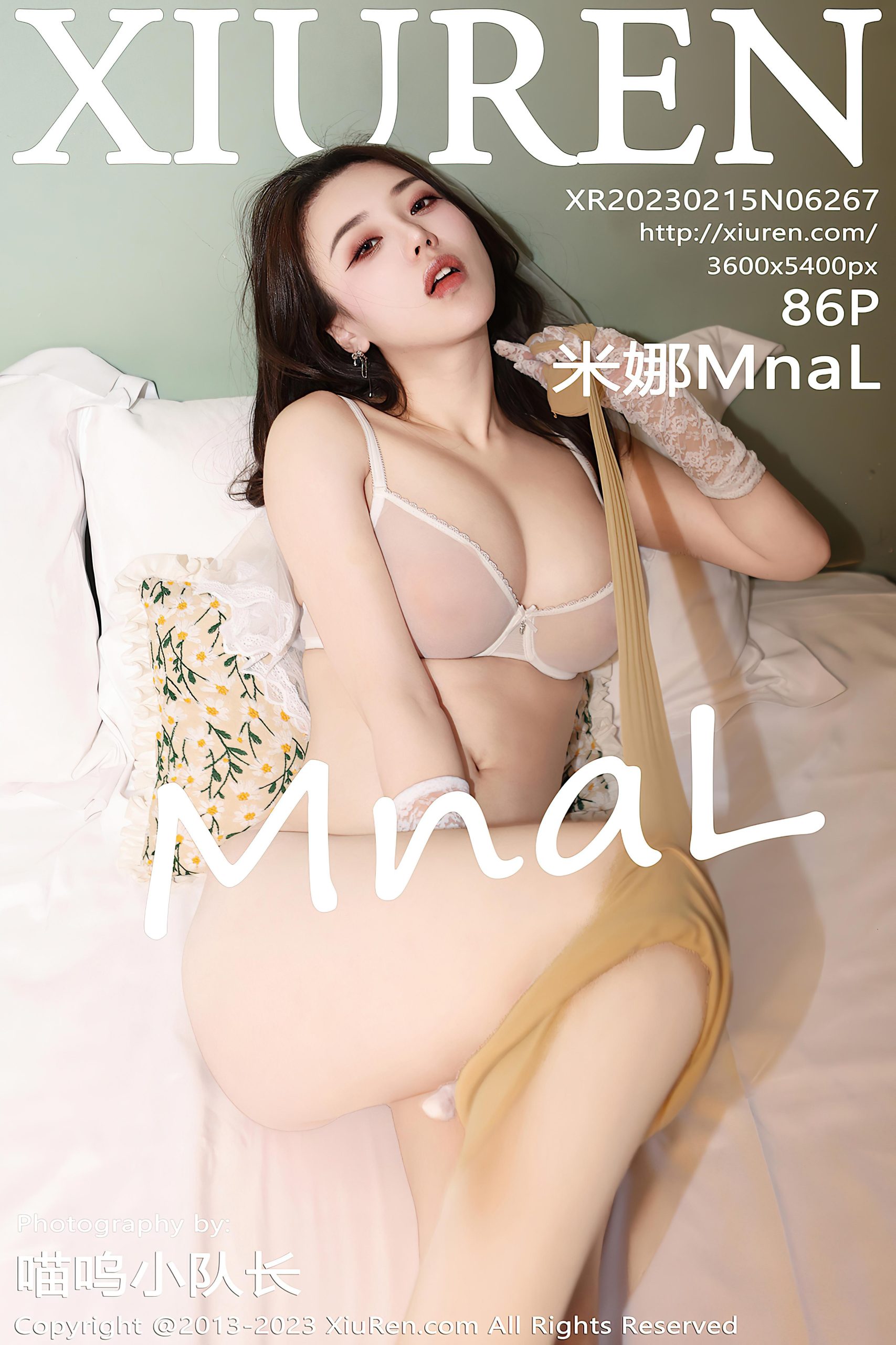[XiuRen秀人网]2023.02.15 NO.6267 米娜MnaL 白色透视情趣婚纱与蕾丝内衣加白色丝袜美腿性感私房写真集-秀人网官方网站