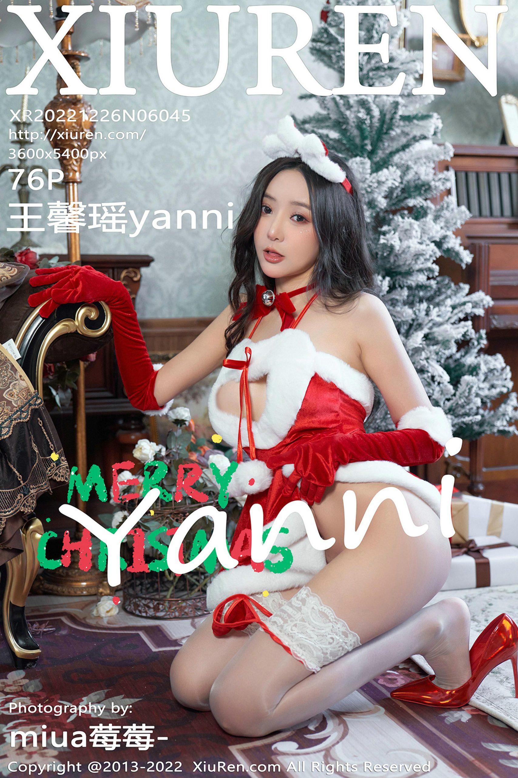 [XiuRen秀人网]2022.12.26 VOL.6045 王馨瑶yanni 红色圣诞女郎制服加白色丝袜美腿性感私房写真集-秀人网官方网站