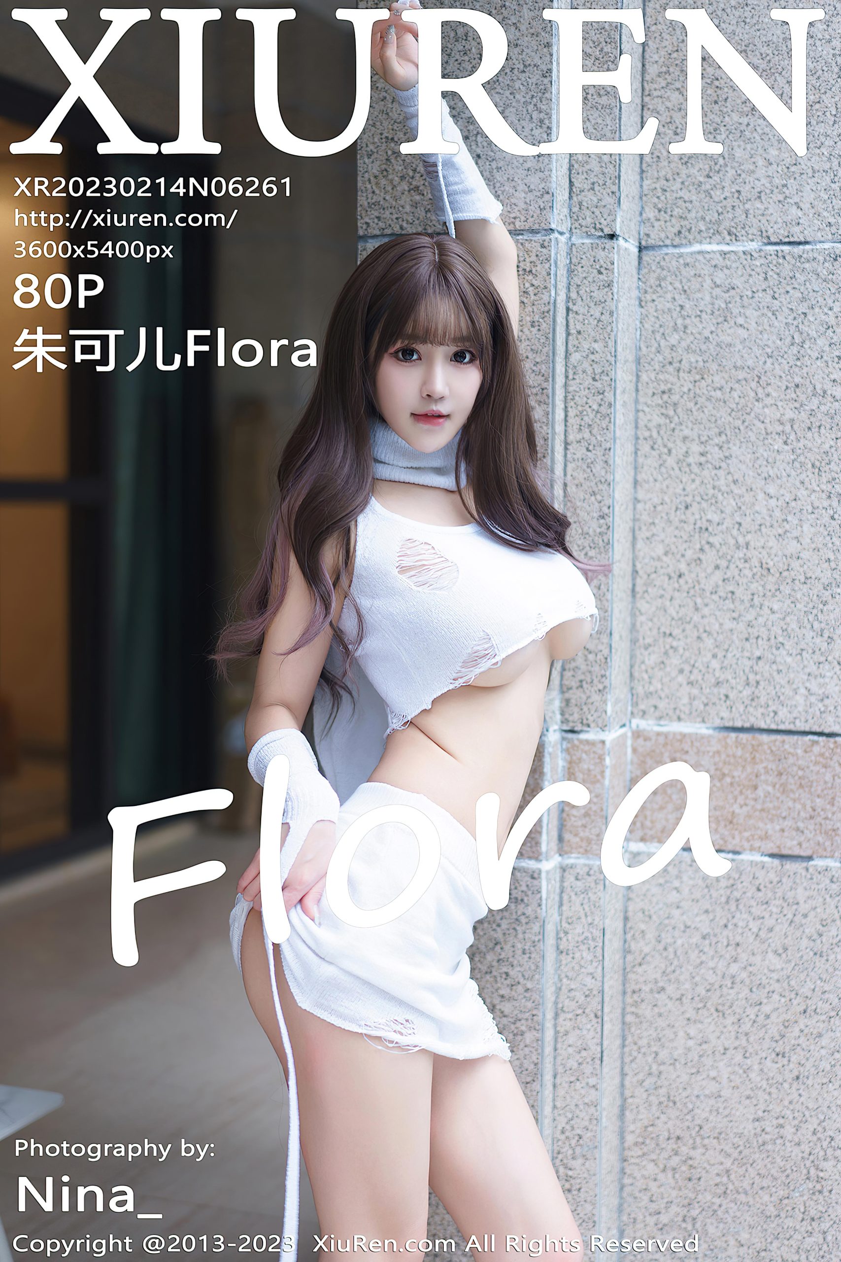 [XiuRen秀人网]2023.02.14 NO.6261 朱可儿Flora 童颜巨乳 白色镂空上衣加白色短裙性感私房写真集-秀人网官方网站