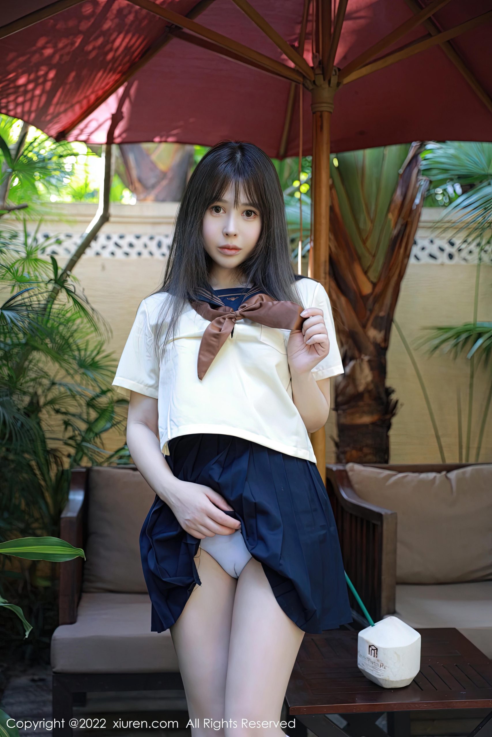 [XiuRen秀人网]2022.12.20 VOL.6021 Evelyn艾莉 JK水手制服与蓝色短裙加白色丝袜美腿性感写真集