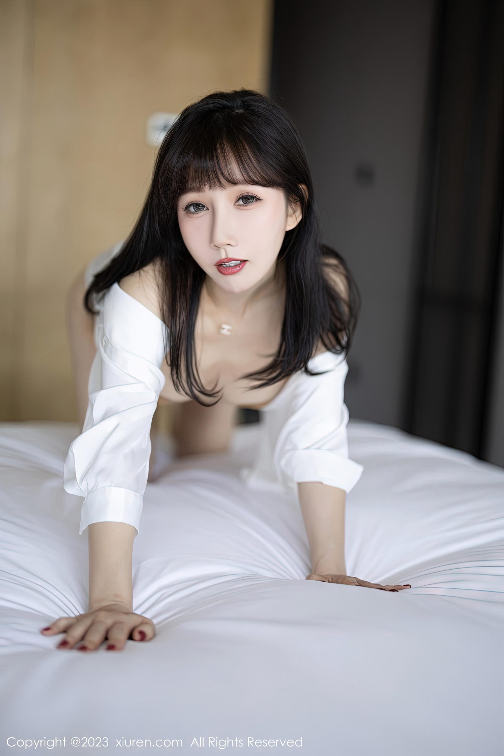 [XiuRen秀人网]2023.01.18 VOL.6153 波巧酱 白色衬衫加肉丝美腿性感私房写真集