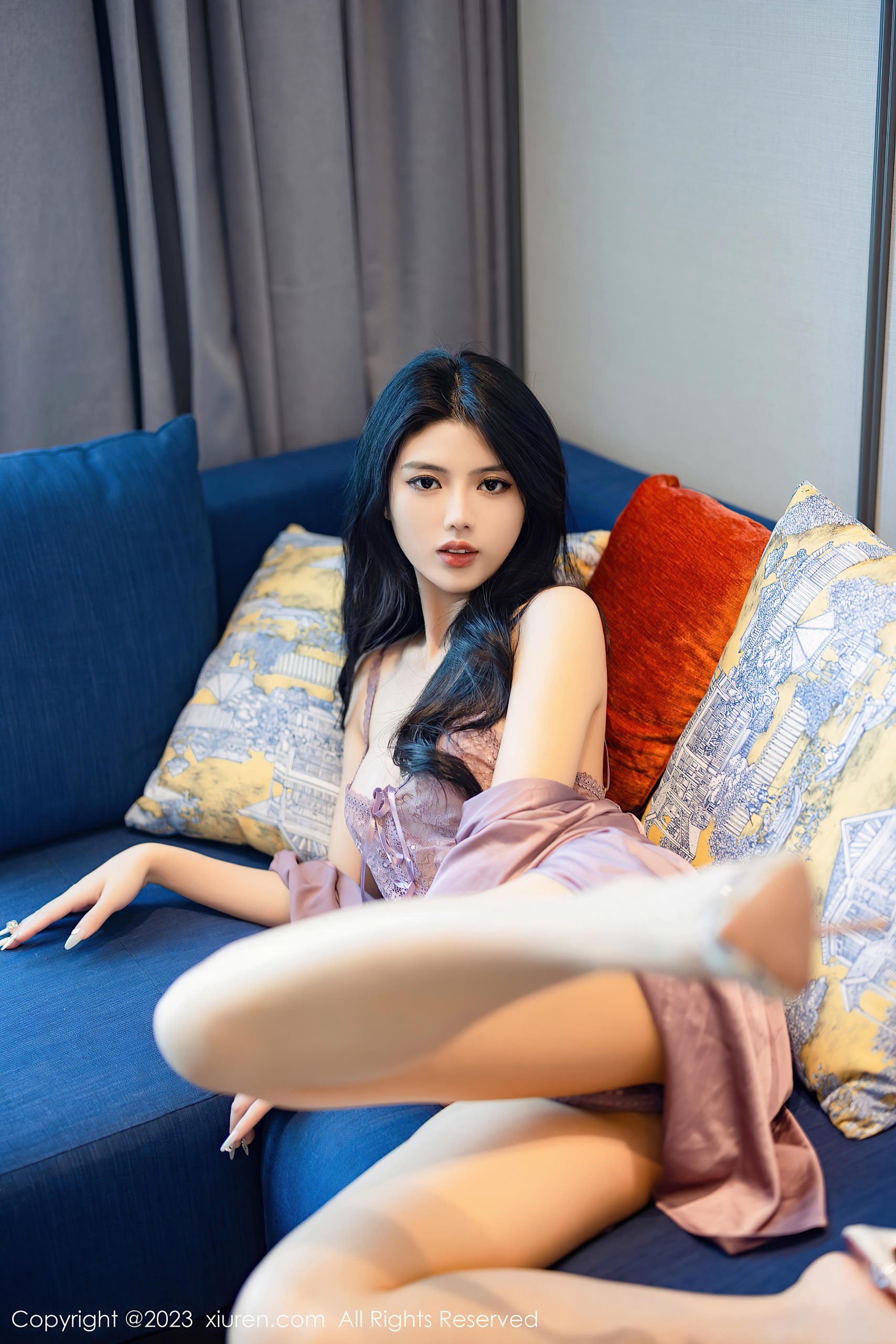 [XiuRen秀人网]2023.04.10 NO.6546 双人拉拉 浅浅Danny 紫色透视睡衣加情趣蕾丝内衣性感私房写真集